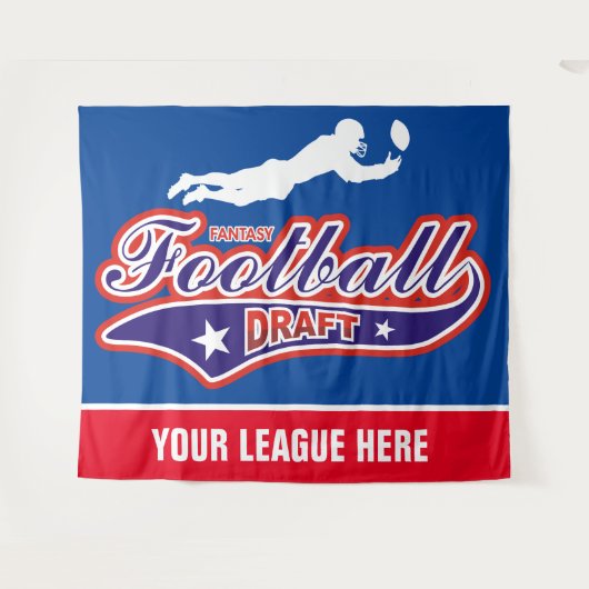 ファンタジーのフットボールの草案のあと波 タペストリー (正面(横))