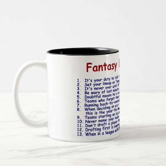 ファンタジーのフットボールの規則 ツートーンマグカップ (左)