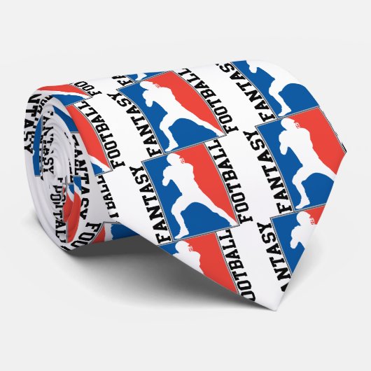 ファンタジーのフットボール、赤く白くおよび青のロゴ ネクタイ (ロール)