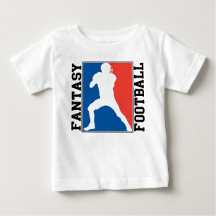 ファンタジーのフットボール、赤く白くおよび青のロゴ ベビーTシャツ