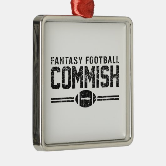 ファンタジーのフットボールCommish メタルオーナメント (右)