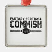 ファンタジーのフットボールCommish メタルオーナメント (正面)