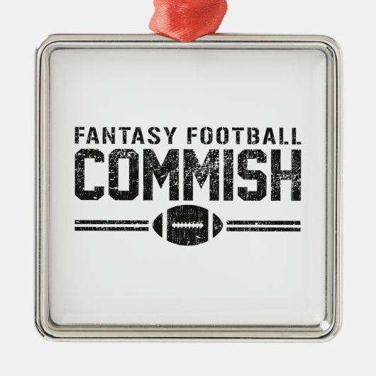 ファンタジーのフットボールCommish メタルオーナメント (正面)