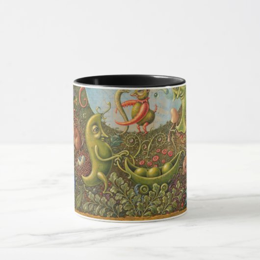 ファンタジーのマグ: 花の男の子の夢を見ること マグカップ (中央)