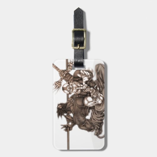 ファンタジーのマンガの戦士 ラゲッジタグ (正面縦)