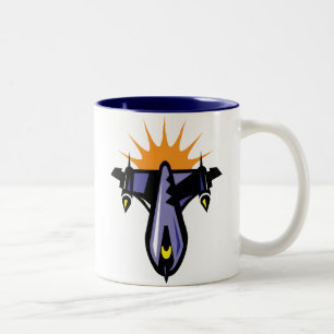 ファンタジーのロケットの船飛行マグ ツートーンマグカップ