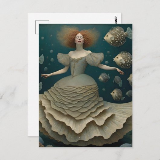 ファンタジーの下ファンシーにドレスを着た海 ポストカード (正面/裏面)