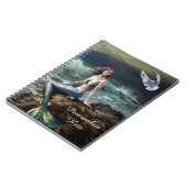 ファンタジーの人魚と海でシーガルをパーソナライズ ノートブック (左側)