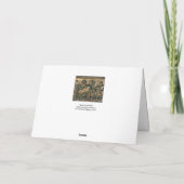 ファンタジーの動物、馬、森の青緑の花 カード (裏面)