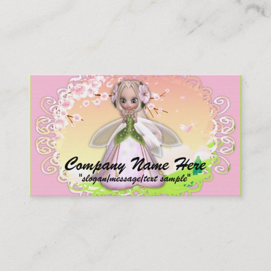 ファンタジーの名刺:: 桜の妖精2 名刺 (正面)
