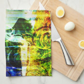 ファンタジーの土地のおとぎ話のユニコーンの台所タオル キッチンタオル (四つ折り)