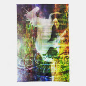 ファンタジーの土地のおとぎ話のユニコーンの台所タオル キッチンタオル (縦)