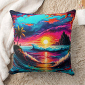 ファンタジーの夕日 クッション (ブランケット)