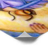 ファンタジーの女性の眠る三日月 ポスター (角)