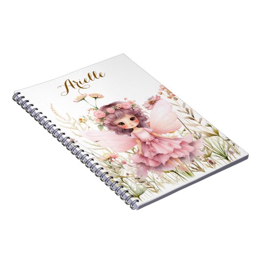 ファンタジーの妖精のワイルドフラワーパステル ノートブック (右側)