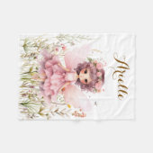 ファンタジーの妖精のワイルドフラワーパステル フリースブランケット (正面(横))