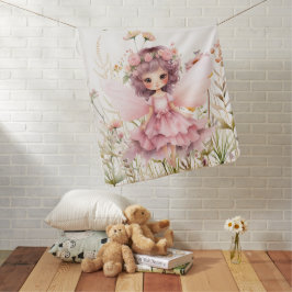 ファンタジーの妖精のワイルドフラワーパステル ベビー ブランケット