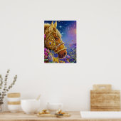 ファンタジーの宝石と宝石付き馬 ポスター (キッチン)