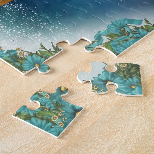 ファンタジーの小妖精や小人およびかわいいドラゴンが付いているジグソーパズル ジグソーパズル (側面)