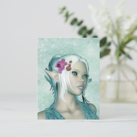 ファンタジーの小妖精や小人の芸術の郵便はがき- Elvenのプリンセスの郵便はがき ポストカード (スタンド正面)