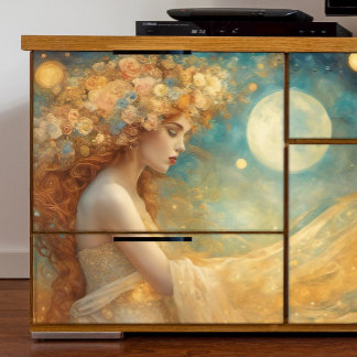 ファンタジーの少女と月の切り離し 薄葉紙