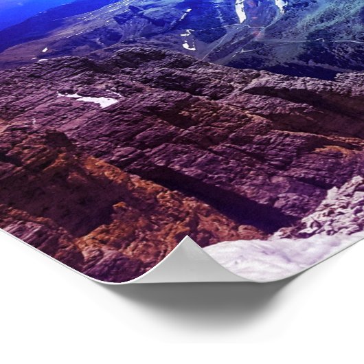 ファンタジーの山の風景イタリア，ヨーロッパ ポスター (角)