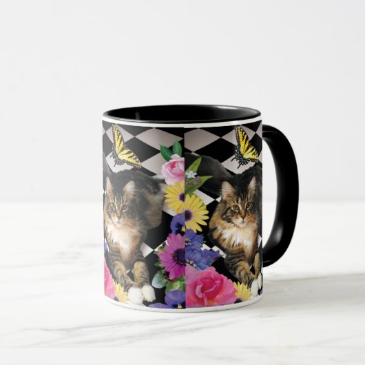 ファンタジーの庭のマグのかわいらしい子猫猫 マグカップ (正面右)