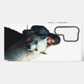 ファンタジーの戦士と赤目のディレウルフの抱擁 SAMSUNG GALAXYケース (裏面横)