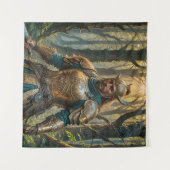 ファンタジーの戦士の黄金の鎧 タペストリー (正面(横))