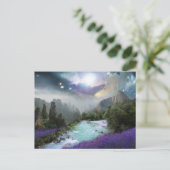 ファンタジーの景勝地と川と山 ポストカード (スタンド正面)