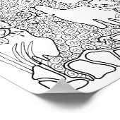 ファンタジーの木のスパイラルカラーリングページアート ポスター (角)