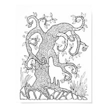 ファンタジーの木のスパイラルカラーリングページアート