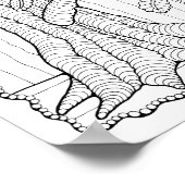 ファンタジーの木のビーズ縁どの色付けページアート ポスター (角)