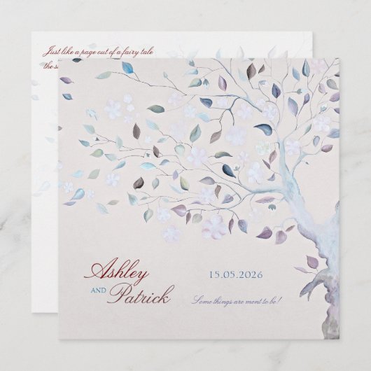 ファンタジーの木の結婚式招待状 招待状 (正面/裏面)