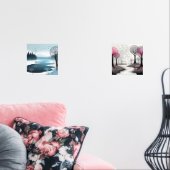 ファンタジーの木の絵ピンクとブルー (リビング)