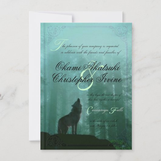 ファンタジーの本の結婚式招待状 招待状 (正面)