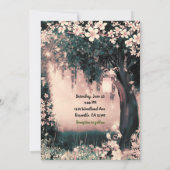 ファンタジーの森に魅了されたピンク結婚の森 招待状 (裏面)