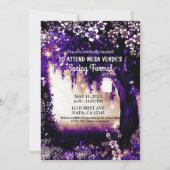 ファンタジーの森に魅了された紫の夏の森 招待状 (正面)