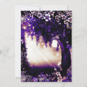 ファンタジーの森に魅了された紫の夏の森 招待状 (裏面)