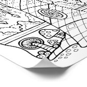 ファンタジーの森の柳の木の色のページアート ポスター (角)