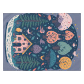 ファンタジーの森の鳥と木 テーブルクロス (正面(横))