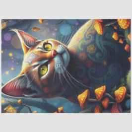 ファンタジーの森カラフル猫 薄葉紙