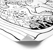 ファンタジーの森ユニコーンカラーリングページアート ポスター (角)