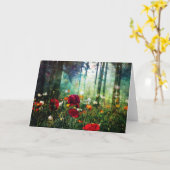 ファンタジーの森林挨拶状のかわいらしい花 カード (黄色い花)