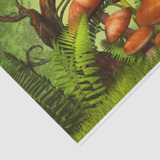 ファンタジーの森、大きなキノコと妖精 薄葉紙 (詳細)