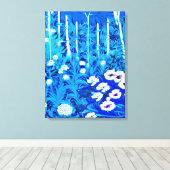 ファンタジーの森（花と鳥） キャンバスプリント (インサイチュ (ウッドフロア))