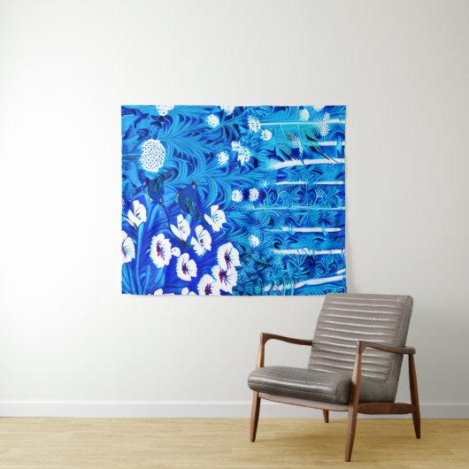 ファンタジーの森（花と鳥） タペストリー (インサイチュ(横))