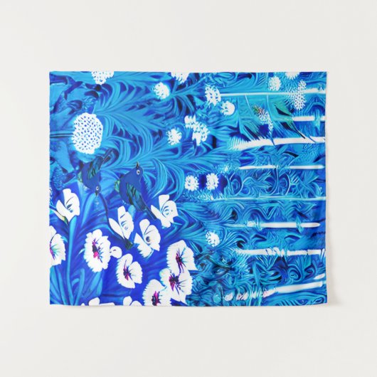 ファンタジーの森（花と鳥） タペストリー (正面(横))