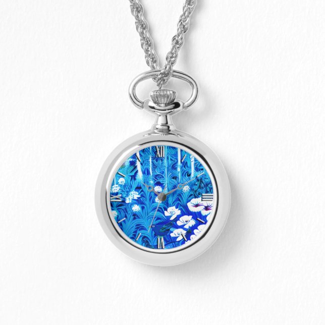 ファンタジーの森（花と鳥） 腕時計 (正面)