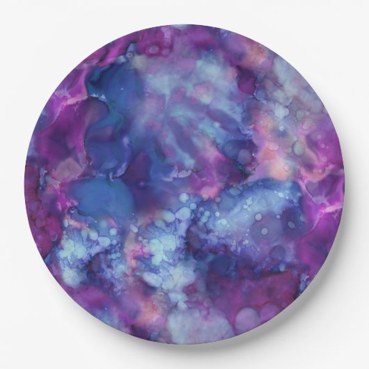 ファンタジーの水彩 – 深い宇宙vibe : ペーパープレート (正面)